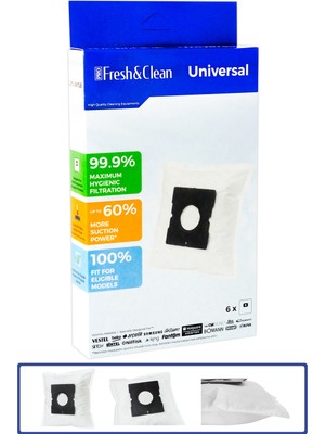 Pro Fresh & Clean Fantom Sessiz Ss 2400 6'lı Bez Toz Torbası