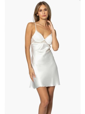 Pierre Cardin 600 Ekru Saten Gecelik
