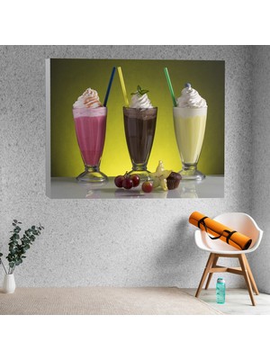 Deko Gonya Popüler Üçlü Milkshake Kanvas Tablo