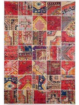 Usso Patchwork Renkli Yıkanabilir Halı HLN232