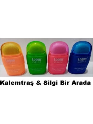 Logon Colorfull Canlı Renkler Kalemtraş - Silgi 2'si Bir Arada