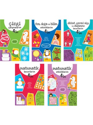 Minik Ada Yayınları +4 Yaş Okul Öncesi Seti ( 5 Kitap)