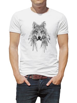 Qivi Kurt Baskılı Beyaz Erkek Örme Tshirt
