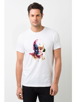 Qivi Ttan Lee Marvel Color Baskılı Beyaz Erkek Örme Tshirt