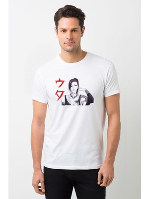 Qivi Anime Tokyo Ghoul Anteiku Baskılı Beyaz Erkek Örme Tshirt