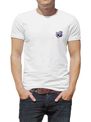 Qivi Pokemon Avengermon Shellder Baskılı Beyaz Erkek Örme Tshirt