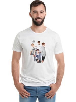 Qivi By Monsta x Minhyuk I M Baskılı Beyaz Erkek Örme Tshirt