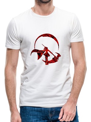 Qivi Silhouette Ruby Rose Roses Erkek Beyaz Tshirt
