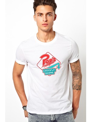 Qivi Riverdale Pops Chocklit Shoppe Baskılı Beyaz Erkek Örme Tshirt