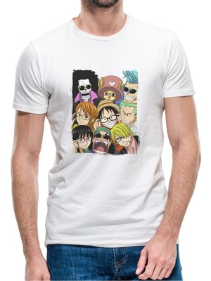 Qivi Anime Fairy Tail Glass Guild Emblem Baskılı Beyaz Erkek Örme Tshirt