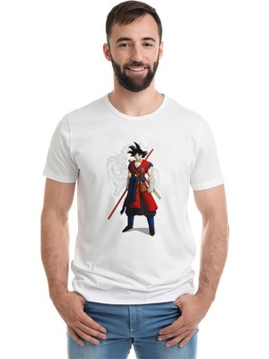 Qivi Anime Dragon Ball Ball Z Whis Baskılı Beyaz Erkek Örme Tshirt
