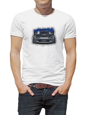 Qivi Pubg Logo Tas Alev Baskılı Beyaz Erkek Örme Tshirt