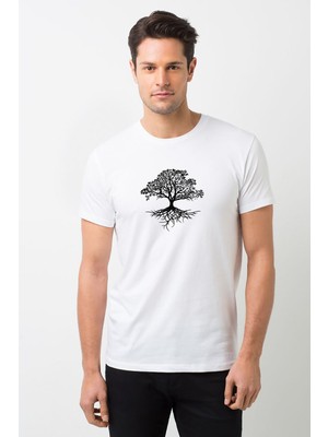 Qivi Silhouette Tree Erkek Beyaz Tshirt