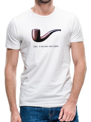 Qivi C'est Ne Pas Une Pipe Erkek Beyaz Tshirt