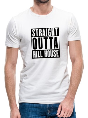 Qivi The Haunting Of Hill House Straight Outta Hill House Erkek Beyaz Tshirt