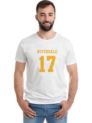 Qivi Riverdale 17 Baskılı Beyaz Erkek Örme Tshirt