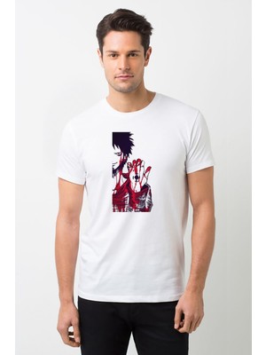 Qivi Anime One Piece Whitebeard Baskılı Beyaz Erkek Örme Tshirt