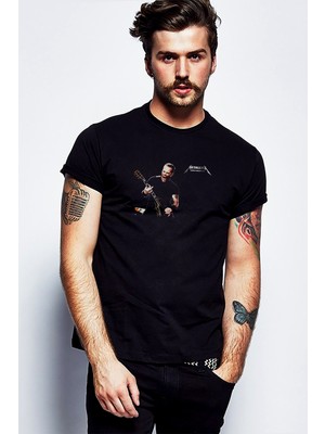 Qivi Metallica Nothing Else Matters Hard Metal Baskılı Siyah Erkek Örme Tshirt