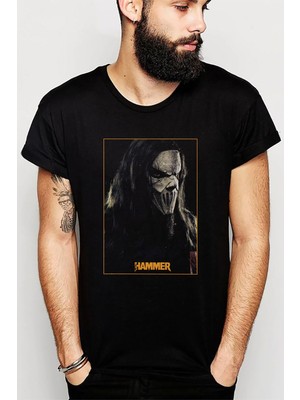 Qivi Slipknot Hammer Rock Metal Müzik Music Baskılı Siyah Erkek Örme Tshirt