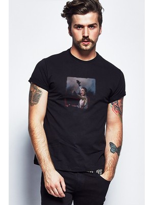 Qivi Black Veil Brides Chains metal Baskılı Siyah Erkek Örme Tshirt