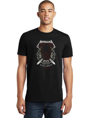Qivi Metallica Asia Tour 2013 Baskılı Siyah Erkek Örme Tshirt
