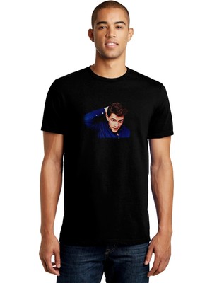 Qivi Riverdale Casey Cott Casey Cott Baskılı Siyah Erkek Örme Tshirt