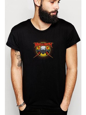 Qivi Megadeth Skull Metal Rock Müzik Music Baskılı Siyah Erkek Örme Tshirt