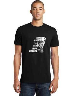 Qivi Breaking Bad Dizi Film Baskılı Siyah Erkek Örme Tshirt