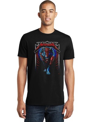 Qivi Metallica Sioux Falls Sd Denny Rock Baskılı Siyah Erkek Örme Tshirt