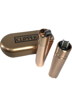 Mini briquet Clipper métal rose or