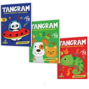 Yükselen Zeka 3-6 Yaş Tangram Kitap Seti - Dikkat Geliştiren Zeka Oyunu