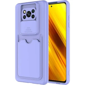 Xiaomi Poco X3 Kılıf Kartlıklı Lens Kapatmalı Kapak