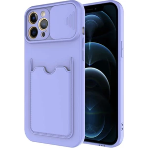 Apple iPhone 12 Pro Max Kılıf Kartlıklı Lens Kapatmalı Kapak