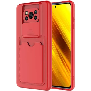 Xiaomi Poco X3 Kılıf Kartlıklı Lens Kapatmalı Kapak