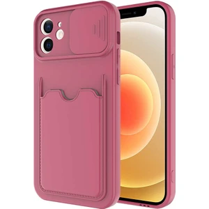 Apple iPhone 12 Kılıf Kartlıklı Lens Kapatmalı Kapak