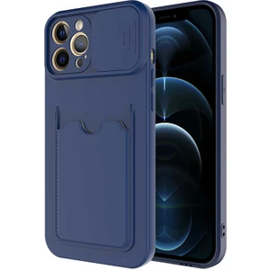 Apple iPhone 12 Pro Max Kılıf Kartlıklı Lens Kapatmalı Kapak