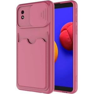Samsung Galaxy A01 Core Kılıf Kartlıklı Lens Kapatmalı Kapak