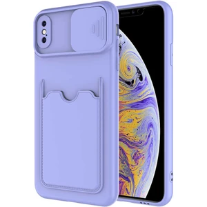 Apple iPhone Xs 5.8 Kılıf Kartlıklı Lens Kapatmalı Kapak