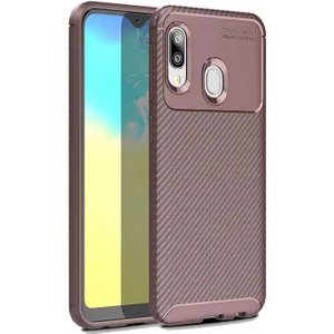 Samsung Galaxy A20E Kılıf Karbon Silikon Case