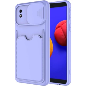 Samsung Galaxy A01 Core Kılıf Kartlıklı Lens Kapatmalı Kapak