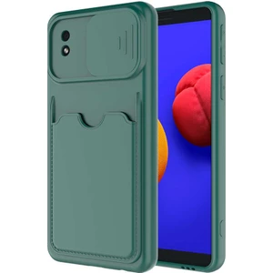 Samsung Galaxy A01 Core Kılıf Kartlıklı Lens Kapatmalı Kapak