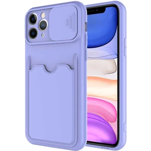Apple iPhone 11 Pro Max Kılıf Kartlıklı Lens Kapatmalı Kapak