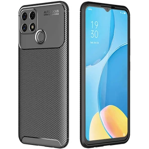 Oppo A15S Kılıf Karbon Silikon Case