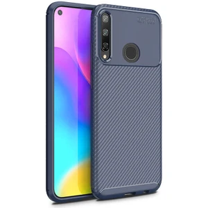Huawei P40 Lite E Kılıf Karbon Silikon Case