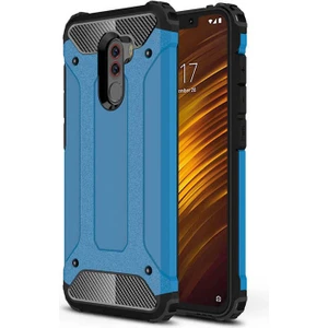 noktaks - Xiaomi Pocophone F1 - Kılıf Çift Katman Zırh Tank Crash Military Kapak - Mavi - T5863