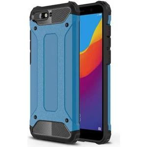 noktaks - Huawei Y6 2018 - Kılıf Çift Katman Zırh Tank Crash Military Kapak - Mavi - T5966