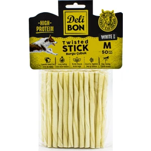 Deri Kalın Burgu Çubuk 50 Adet Beyaz