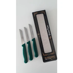 3 Adet Simli Yeşil Meyve Bıçağı