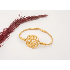 Aşk Düğümü Gold Gümüş Bileklik