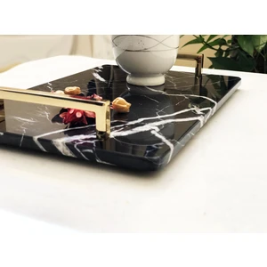 Doğal Siyah Mermer Gold Kare Kul 20 x 30 cm